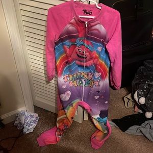 Trolls footie pajamas.